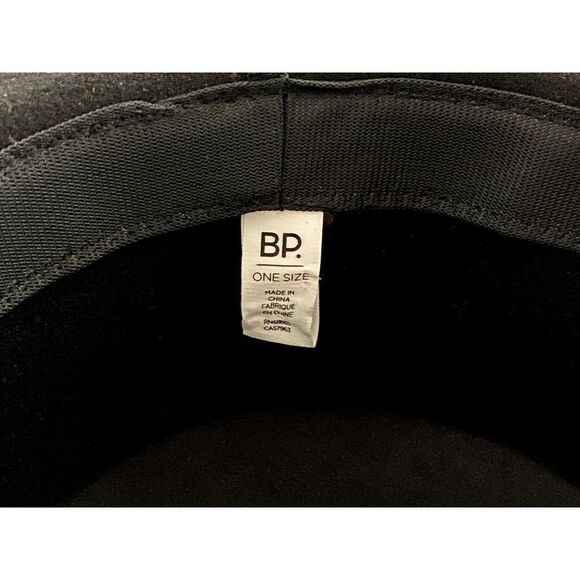 Nordstrom BP Black Felt Panama Tapestry Band Wide Brim Fedora Hat One Size NEW - Picture 3 of 3